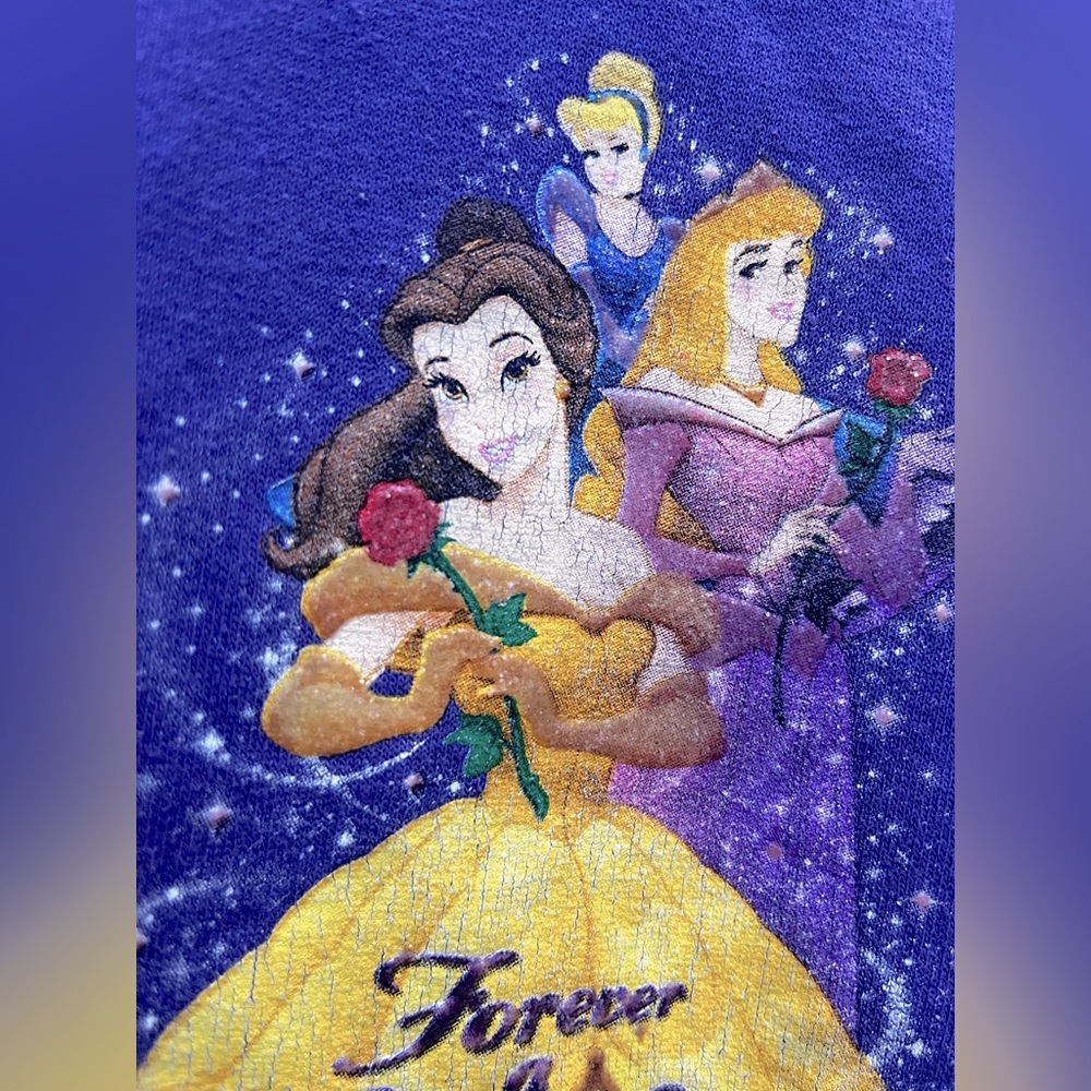True Vintage 90s Disney Store Forever a Princess Crewneck Sweatshirt Size Small - Picture 3 of 6